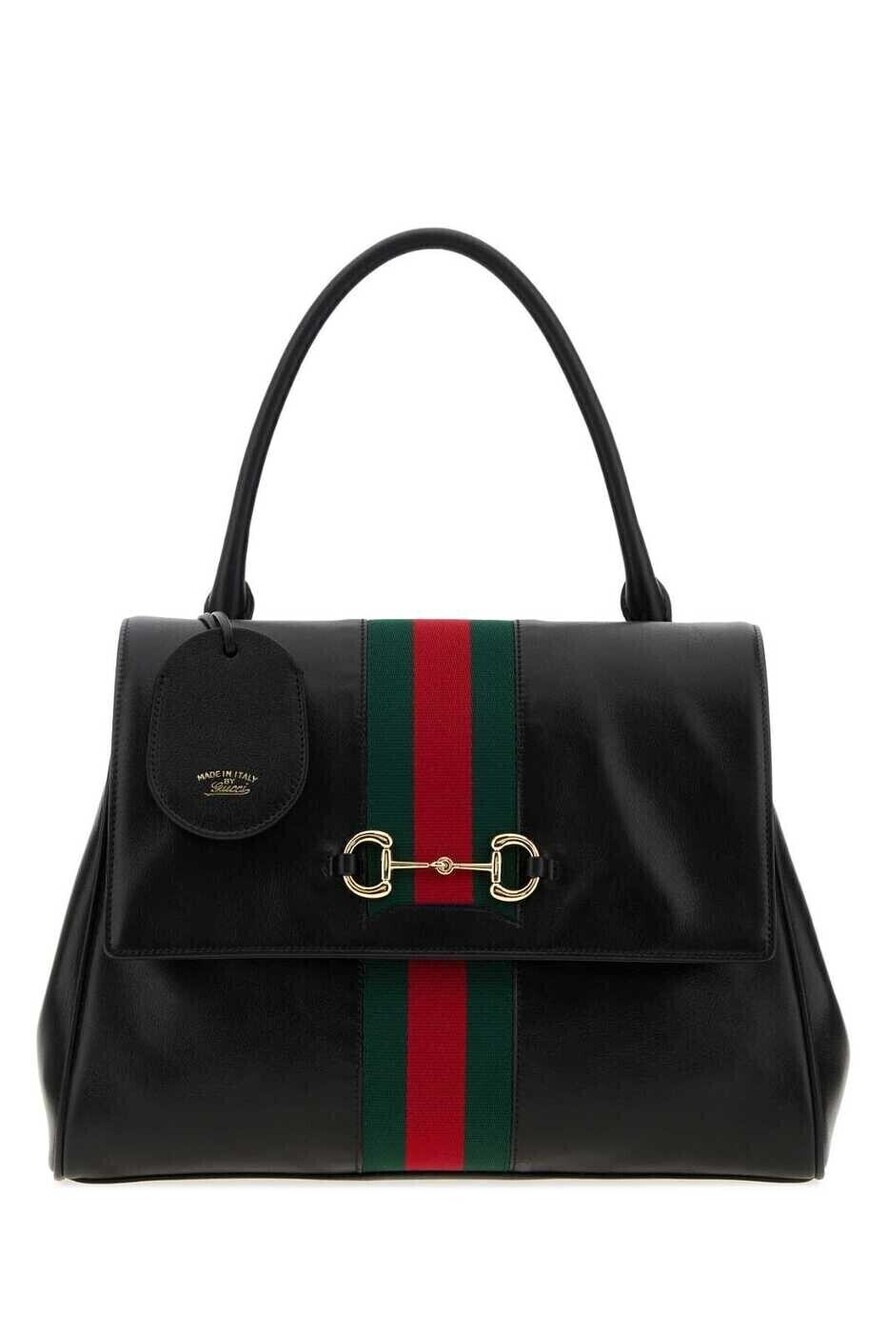 Gucci Horsebit Shoulder Bag Leather Black